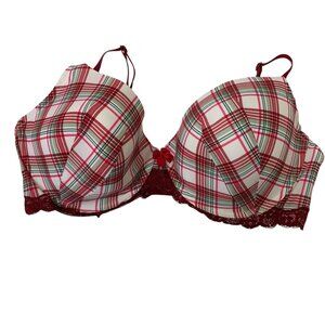 Plaid Red and White Women's Bra